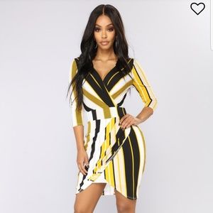 Mayra Striped Midi Dress from Fashion Nova Size-L